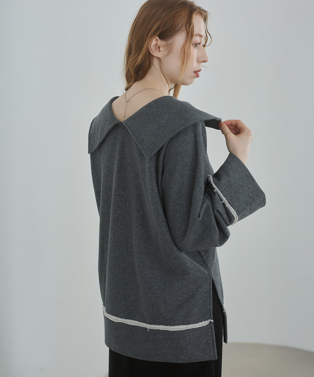 ビッグカラー2WAYスウェットトップス