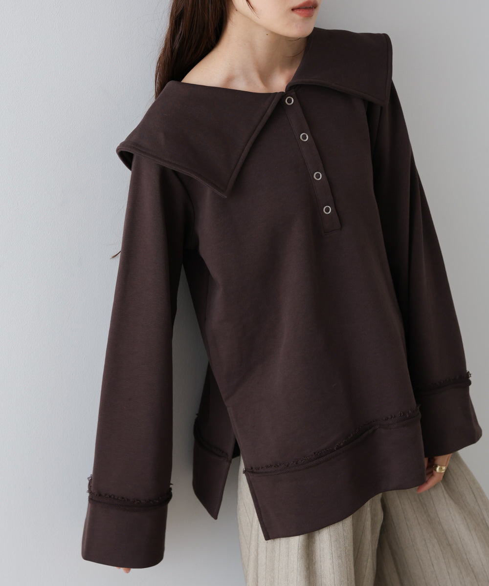 ビッグカラー2WAYスウェットトップス