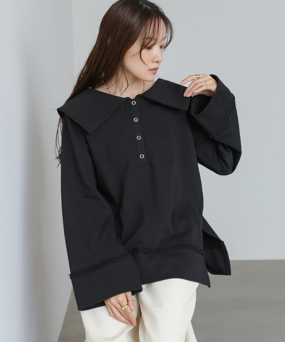 ビッグカラー2WAYスウェットトップス