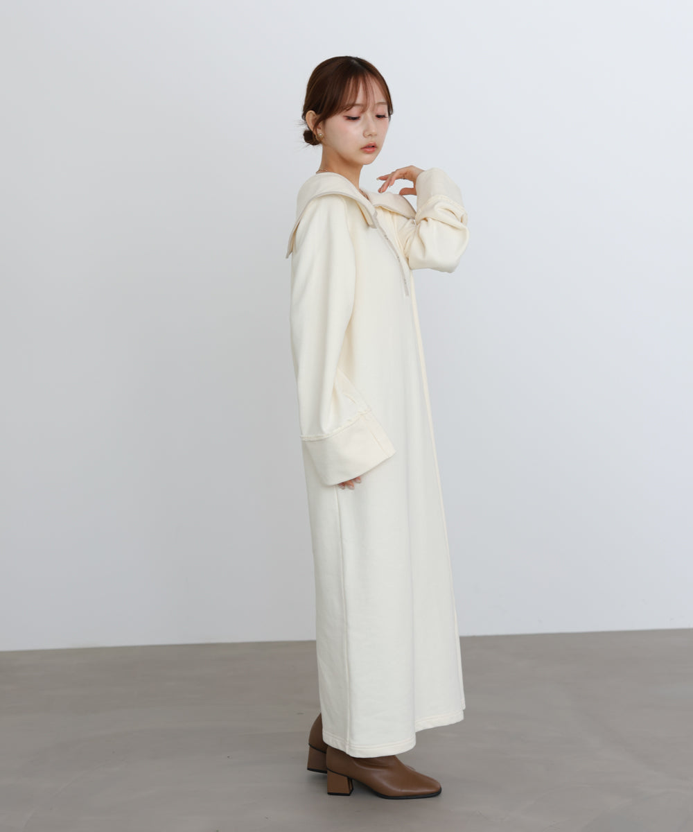 【選べるサイズ展開】ビッグカラースウェットワンピース