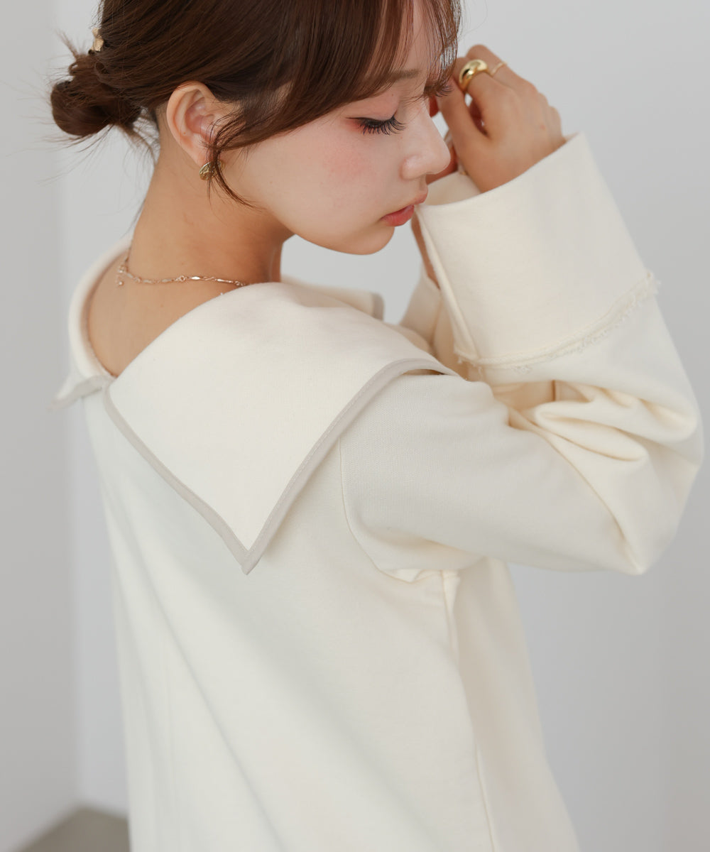 【選べるサイズ展開】ビッグカラースウェットワンピース