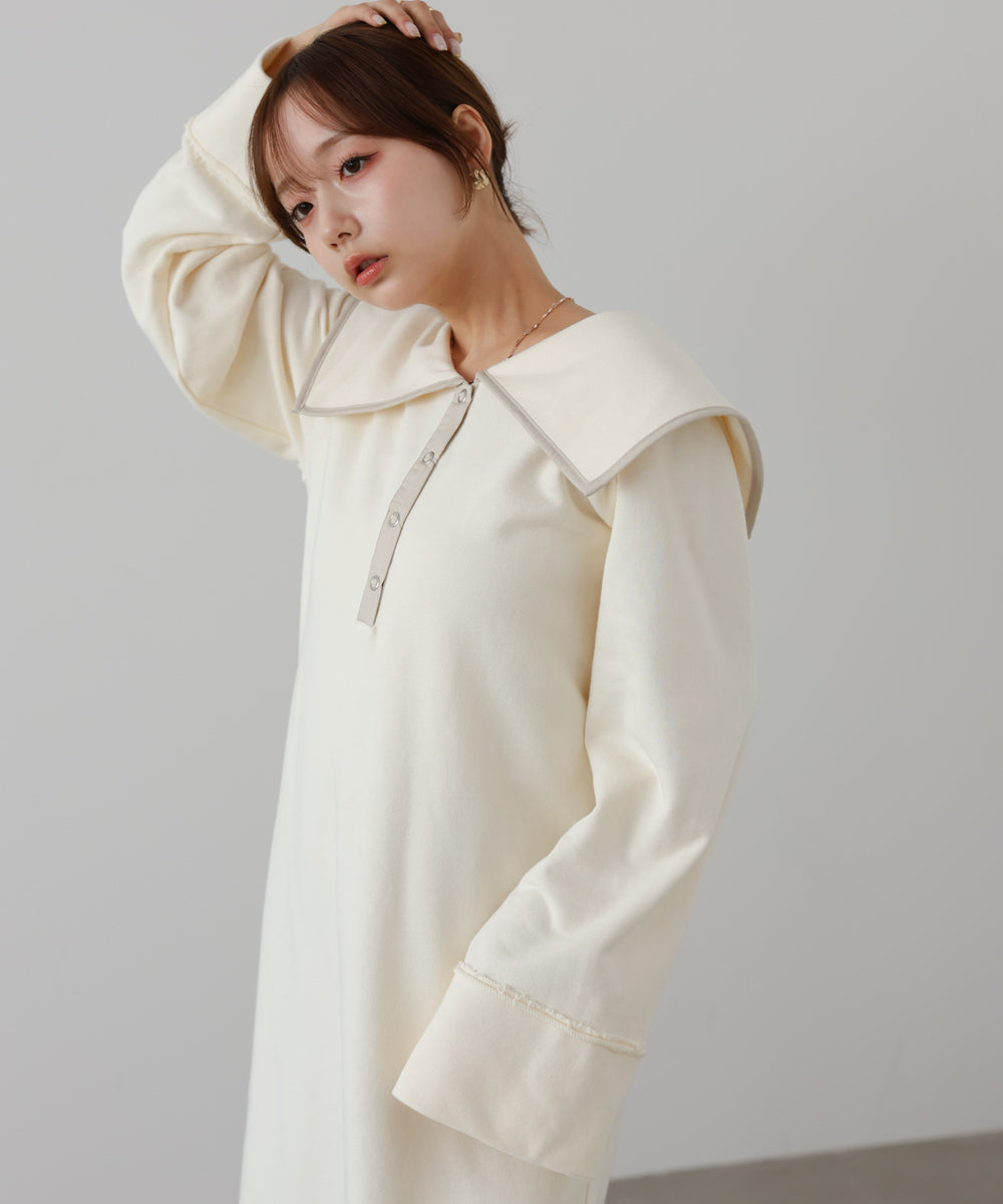 【選べるサイズ展開】ビッグカラースウェットワンピース