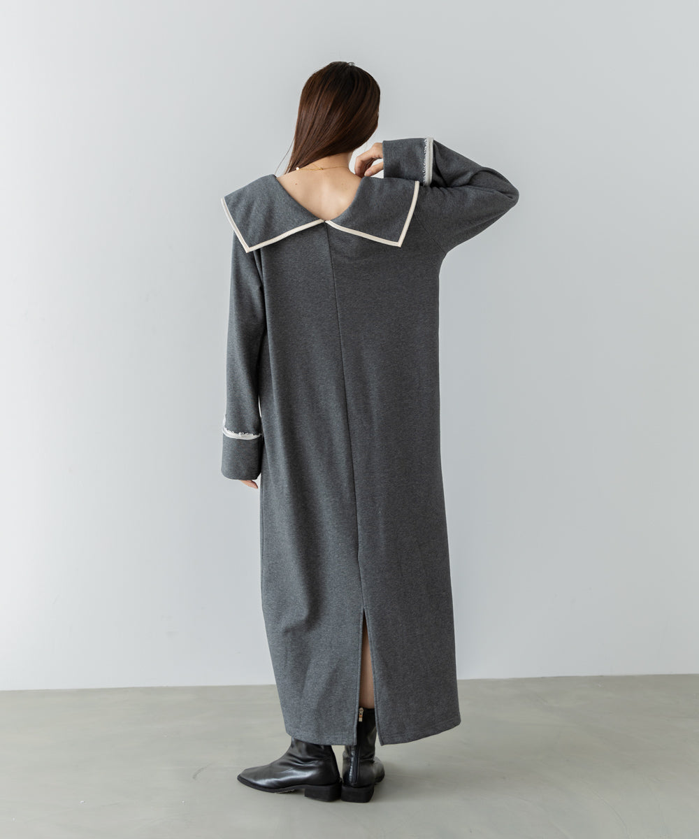 【選べるサイズ展開】ビッグカラースウェットワンピース