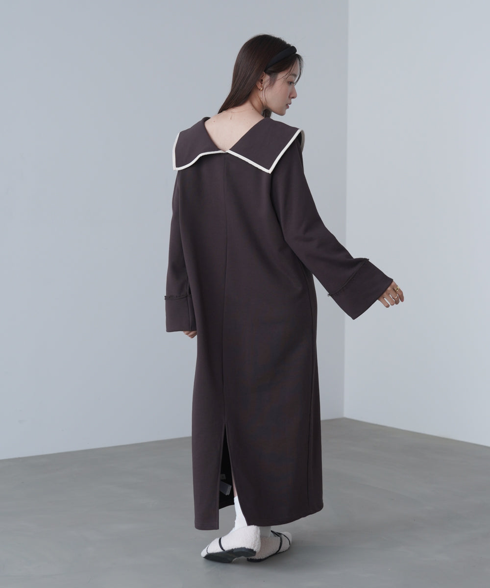 【選べるサイズ展開】ビッグカラースウェットワンピース