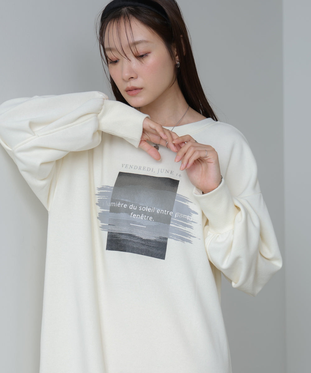 前後2WAYホックプリントマーメイドスウェットワンピース