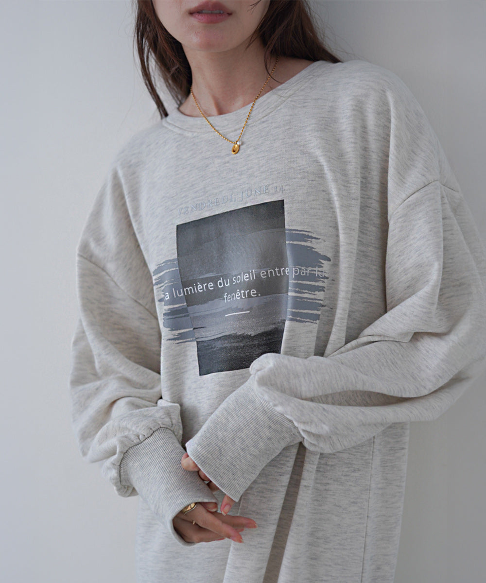 前後2WAYホックプリントマーメイドスウェットワンピース