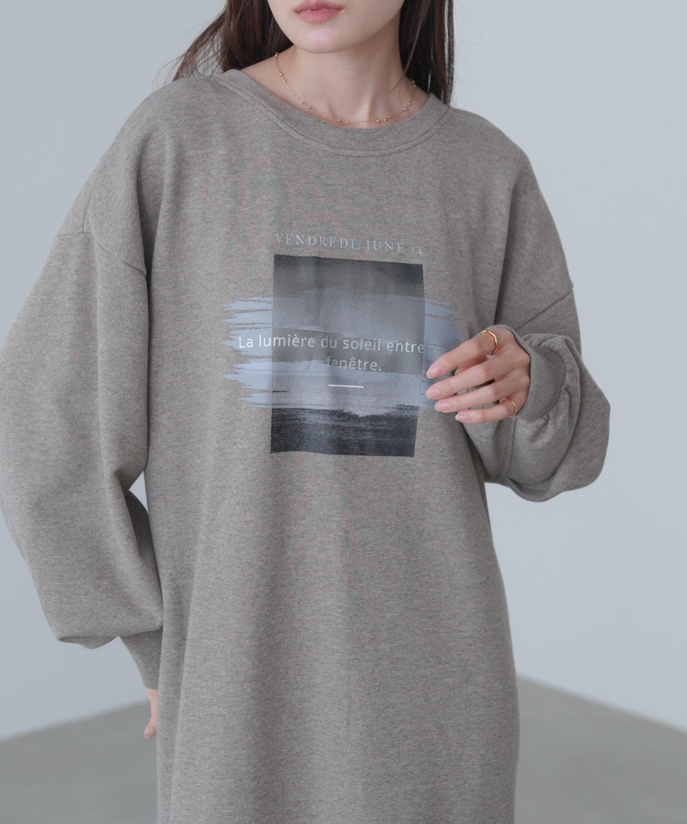 前後2WAYホックプリントマーメイドスウェットワンピース