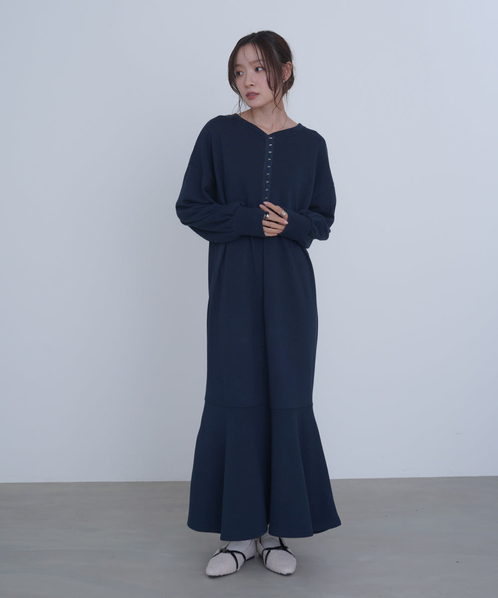 前後2WAYホックプリントマーメイドスウェットワンピース