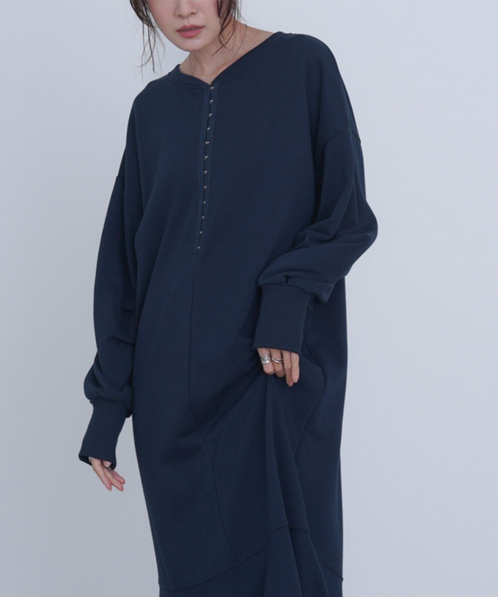 前後2WAYホックプリントマーメイドスウェットワンピース