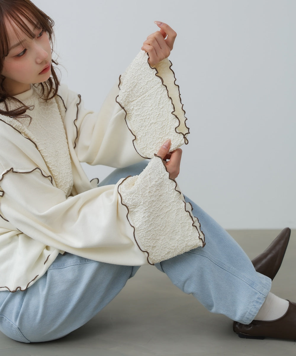 【2026SS】異素材切り替え配色メロートップス