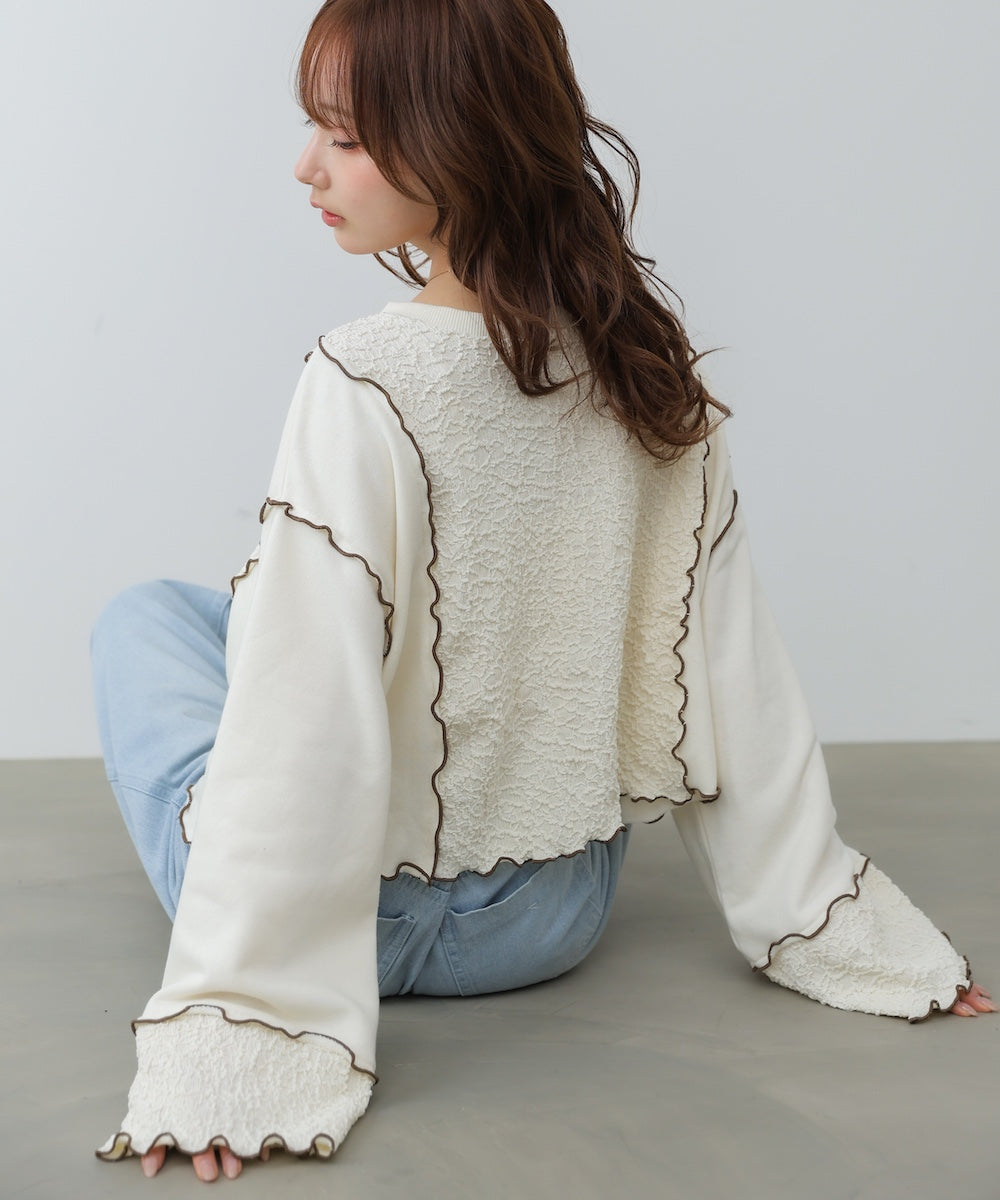 【2026SS】異素材切り替え配色メロートップス