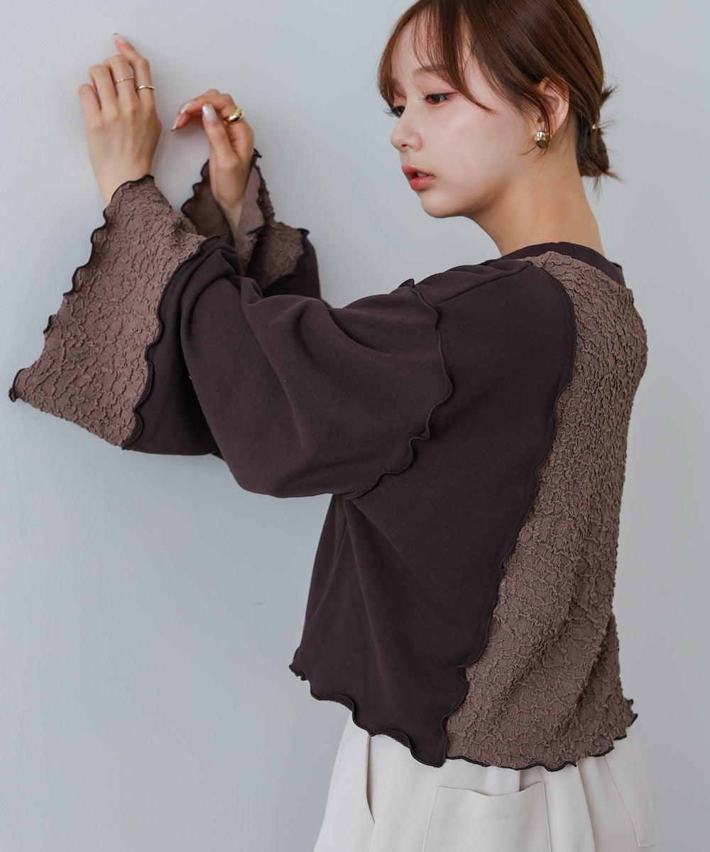 【2026SS】異素材切り替え配色メロートップス