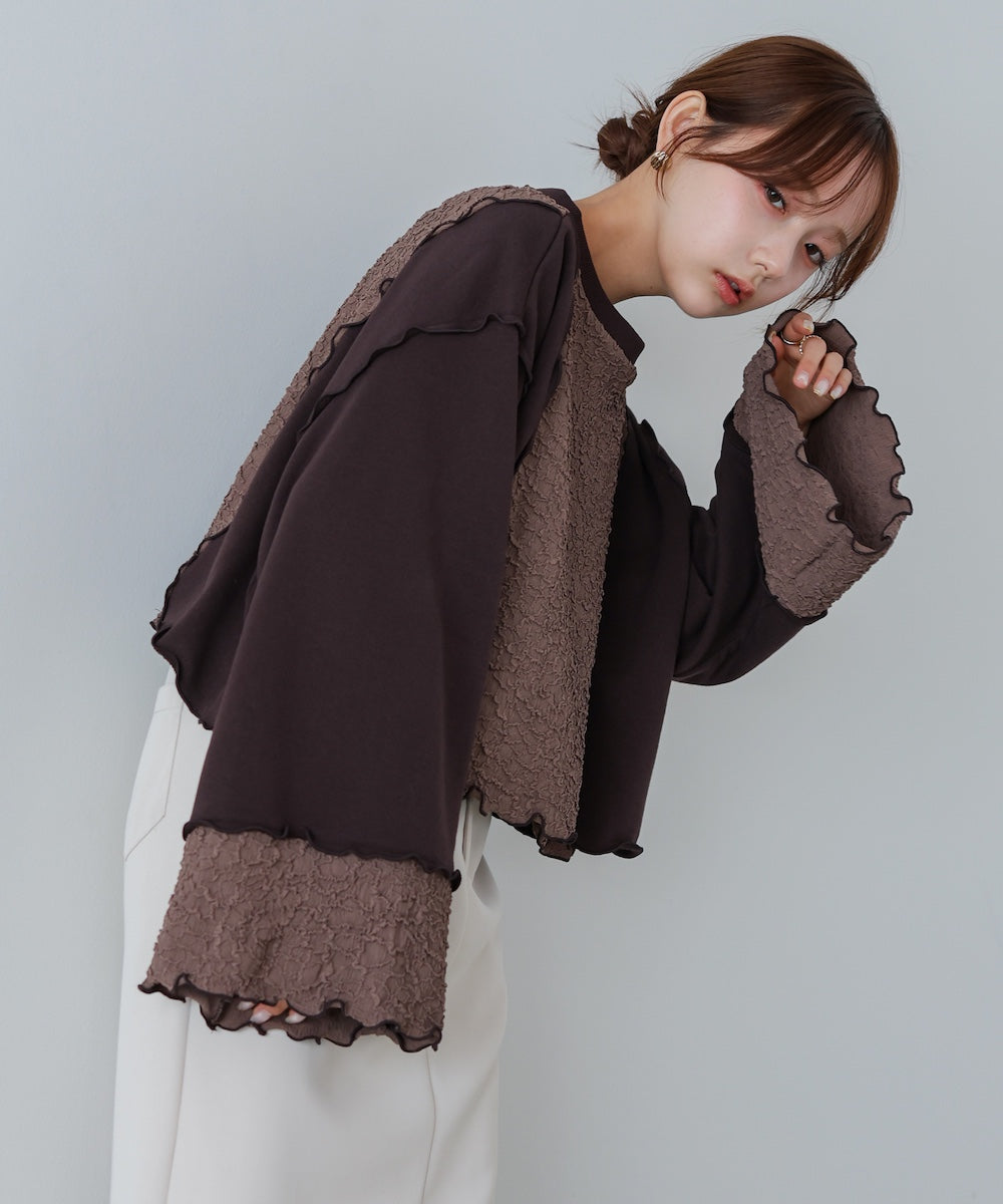 【2026SS】異素材切り替え配色メロートップス