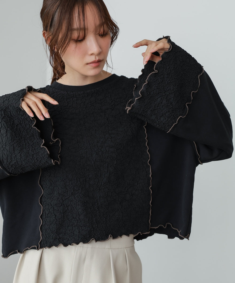 【2026SS】異素材切り替え配色メロートップス