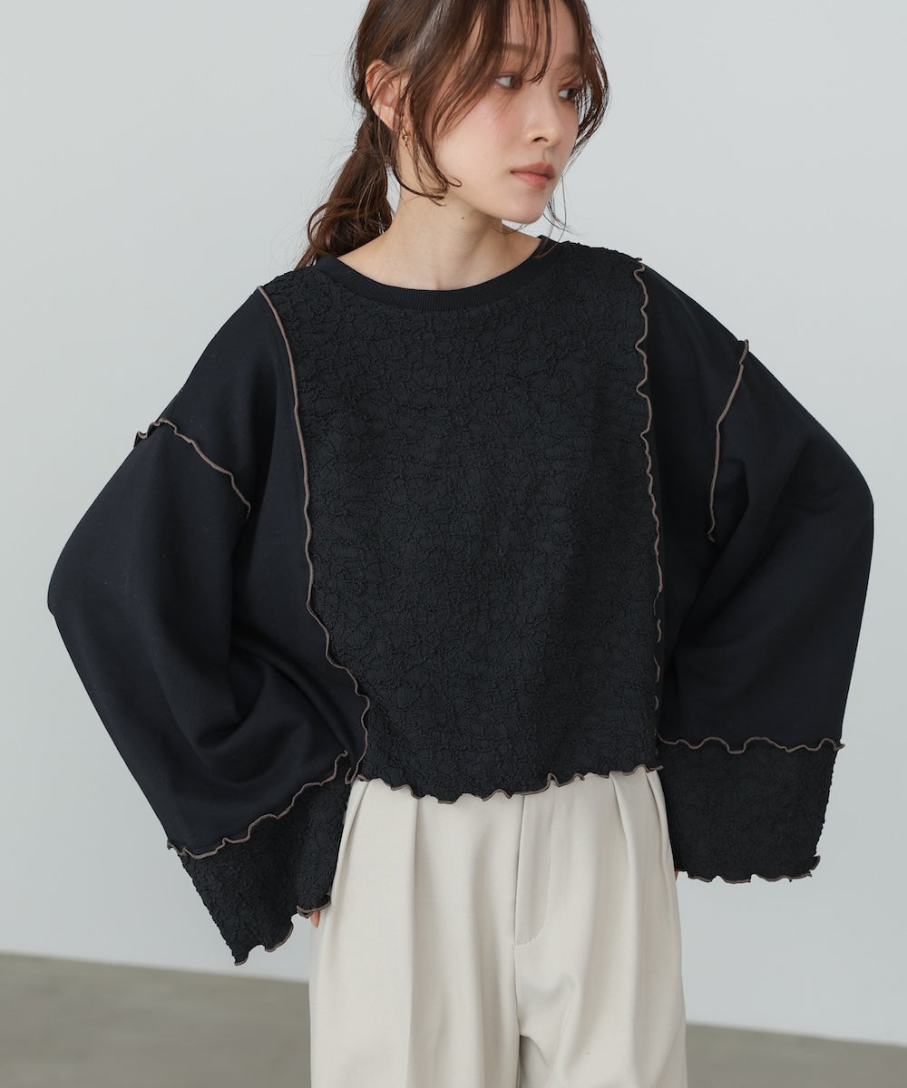 【2026SS】異素材切り替え配色メロートップス