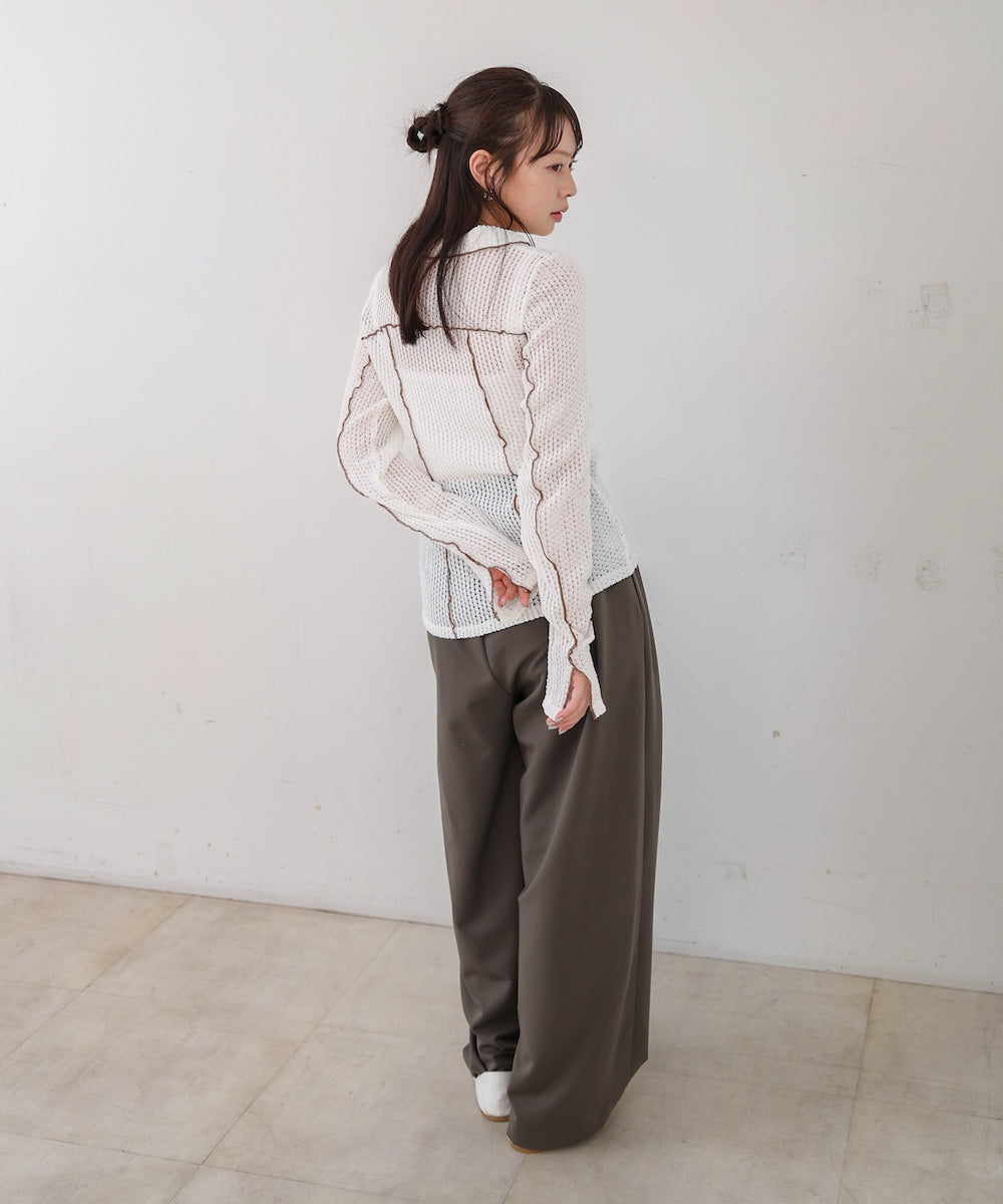 ウェーブメロウホックシャツトップス