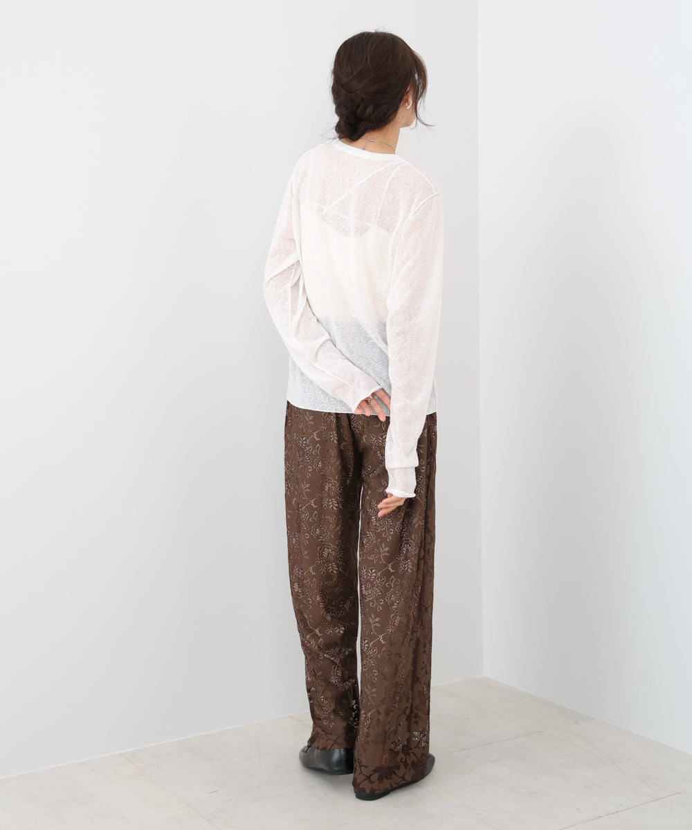 【S・Mサイズ展開】フラワーレースリラックスパンツ