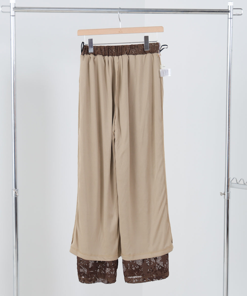 【S・Mサイズ展開】フラワーレースリラックスパンツ