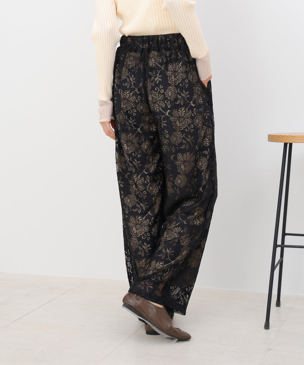 【S・Mサイズ展開】フラワーレースリラックスパンツ