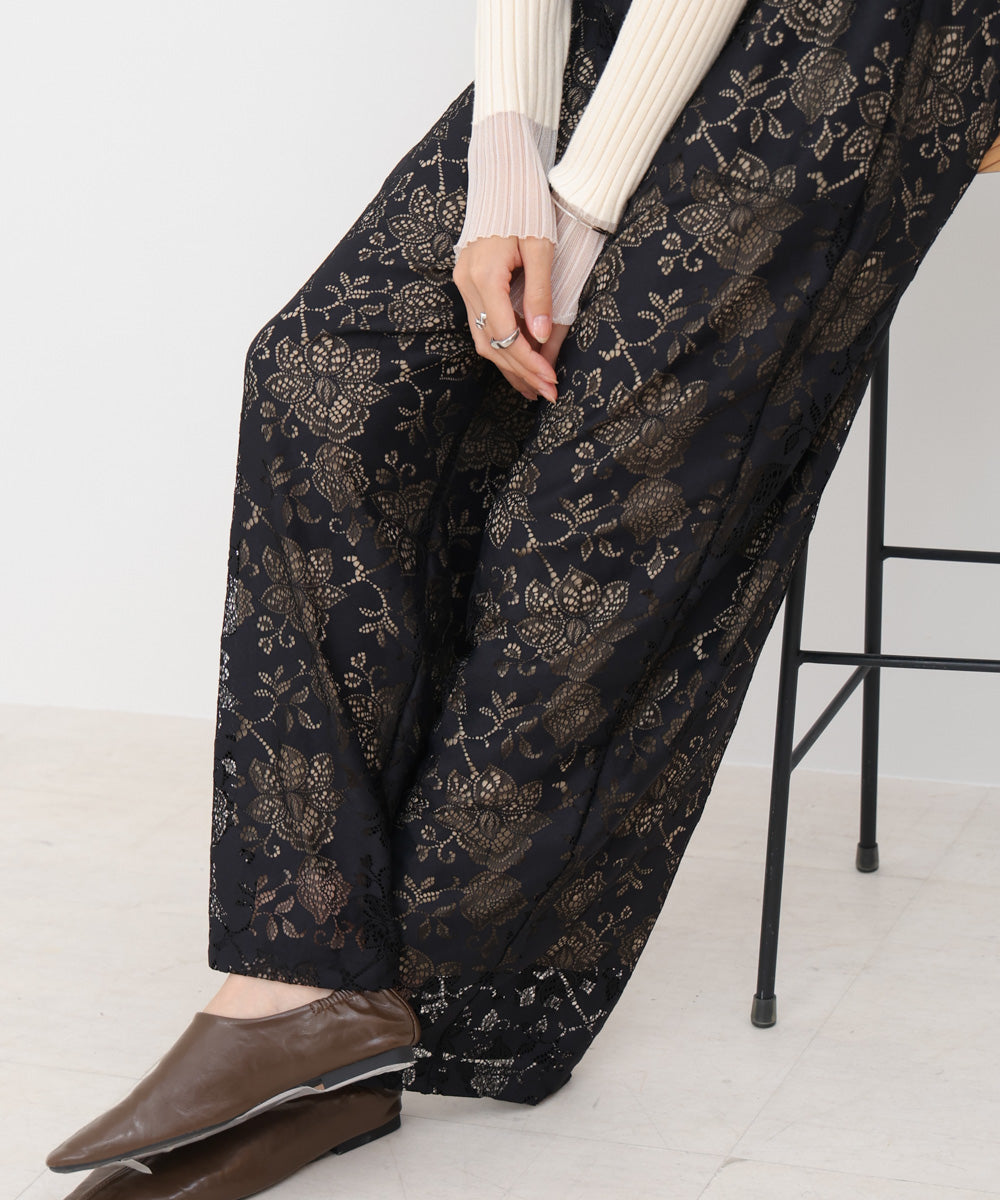 【S・Mサイズ展開】フラワーレースリラックスパンツ