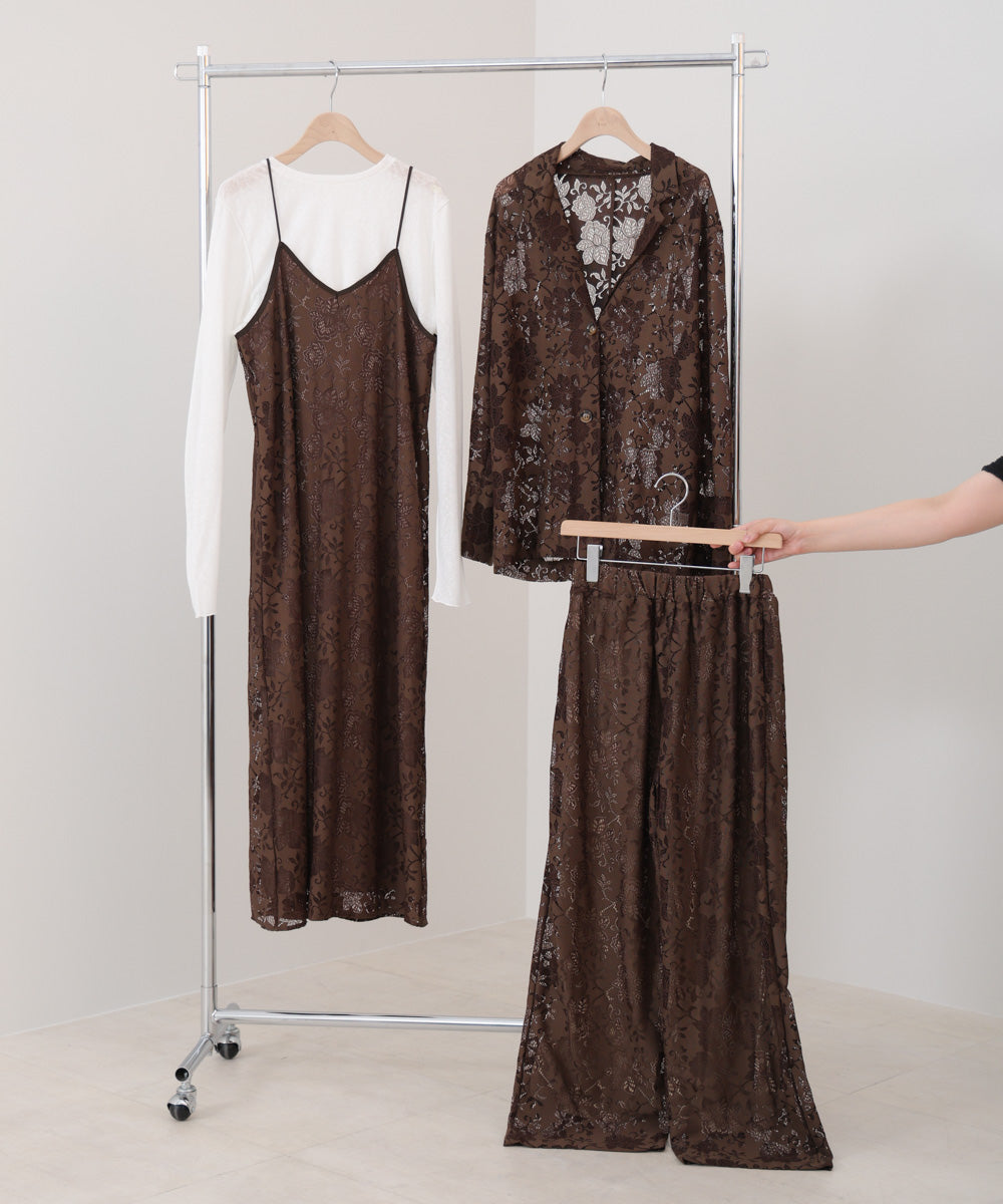 【S・Mサイズ展開】フラワーレースIラインキャミワンピース