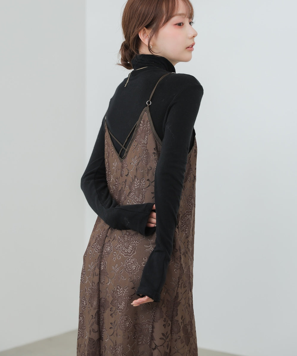 【S・Mサイズ展開】フラワーレースIラインキャミワンピース