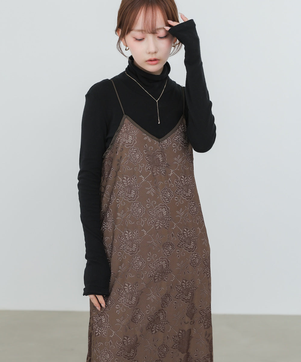 【S・Mサイズ展開】フラワーレースIラインキャミワンピース