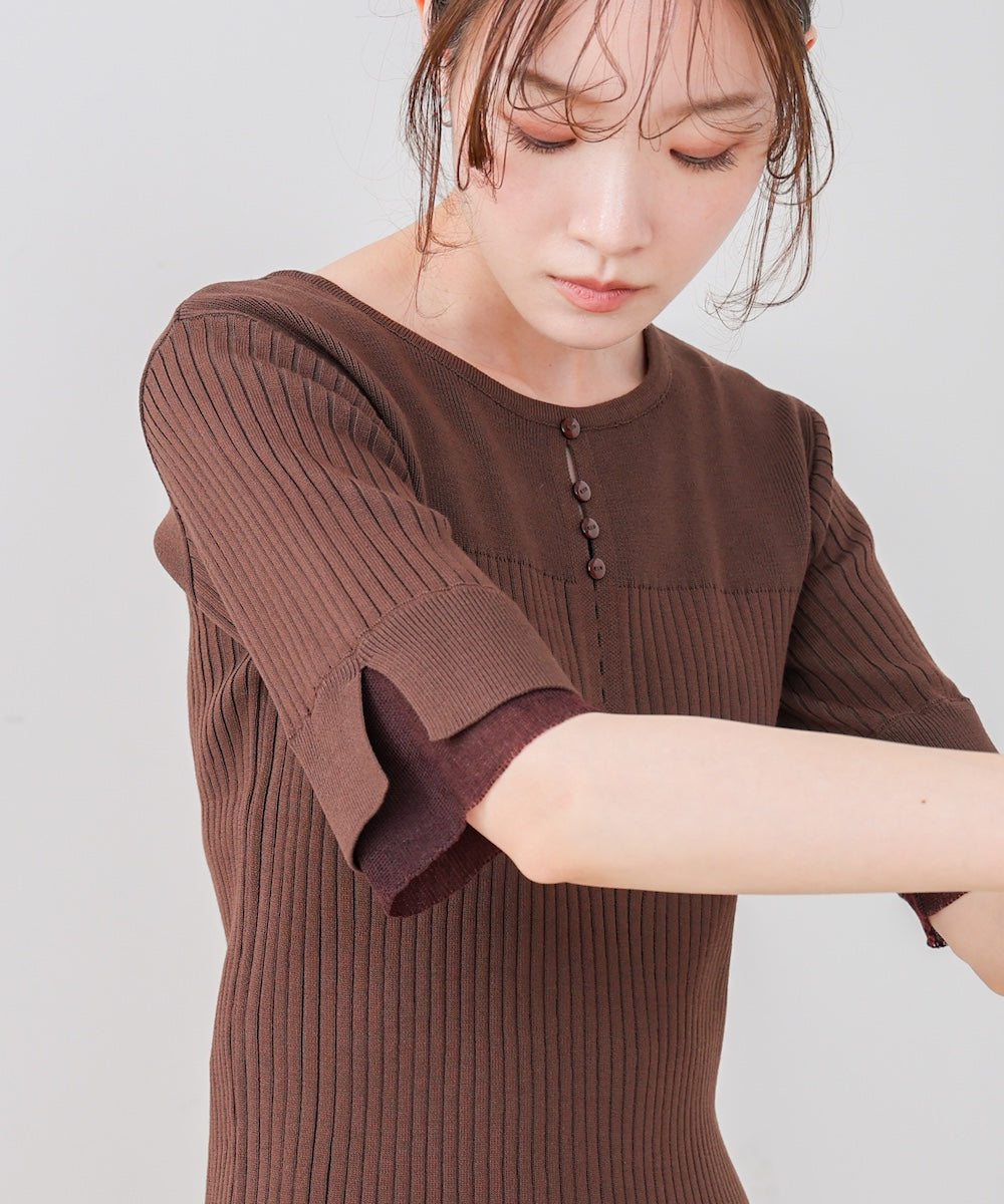 前後2WAYホールデザインニットトップス