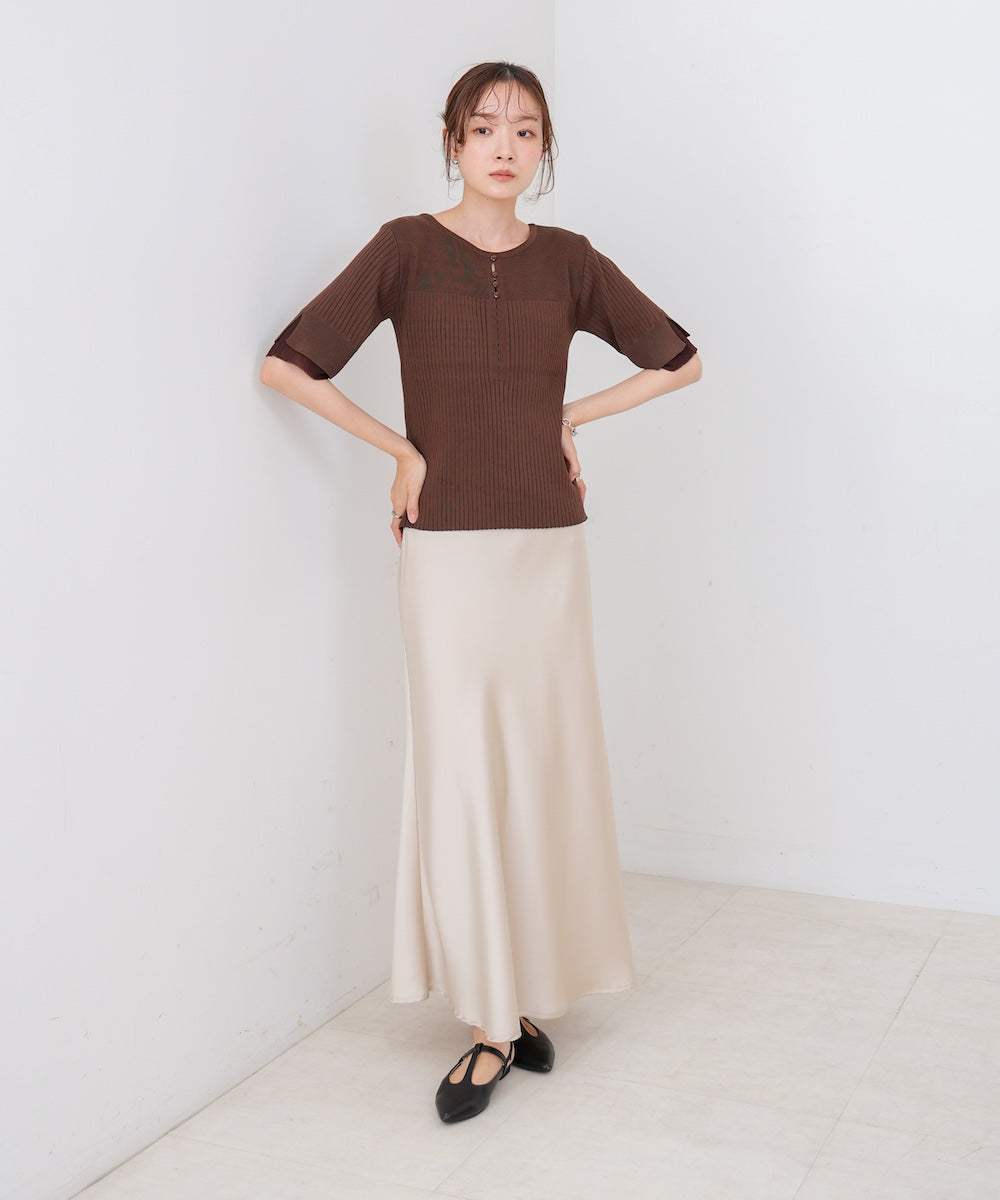 前後2WAYホールデザインニットトップス