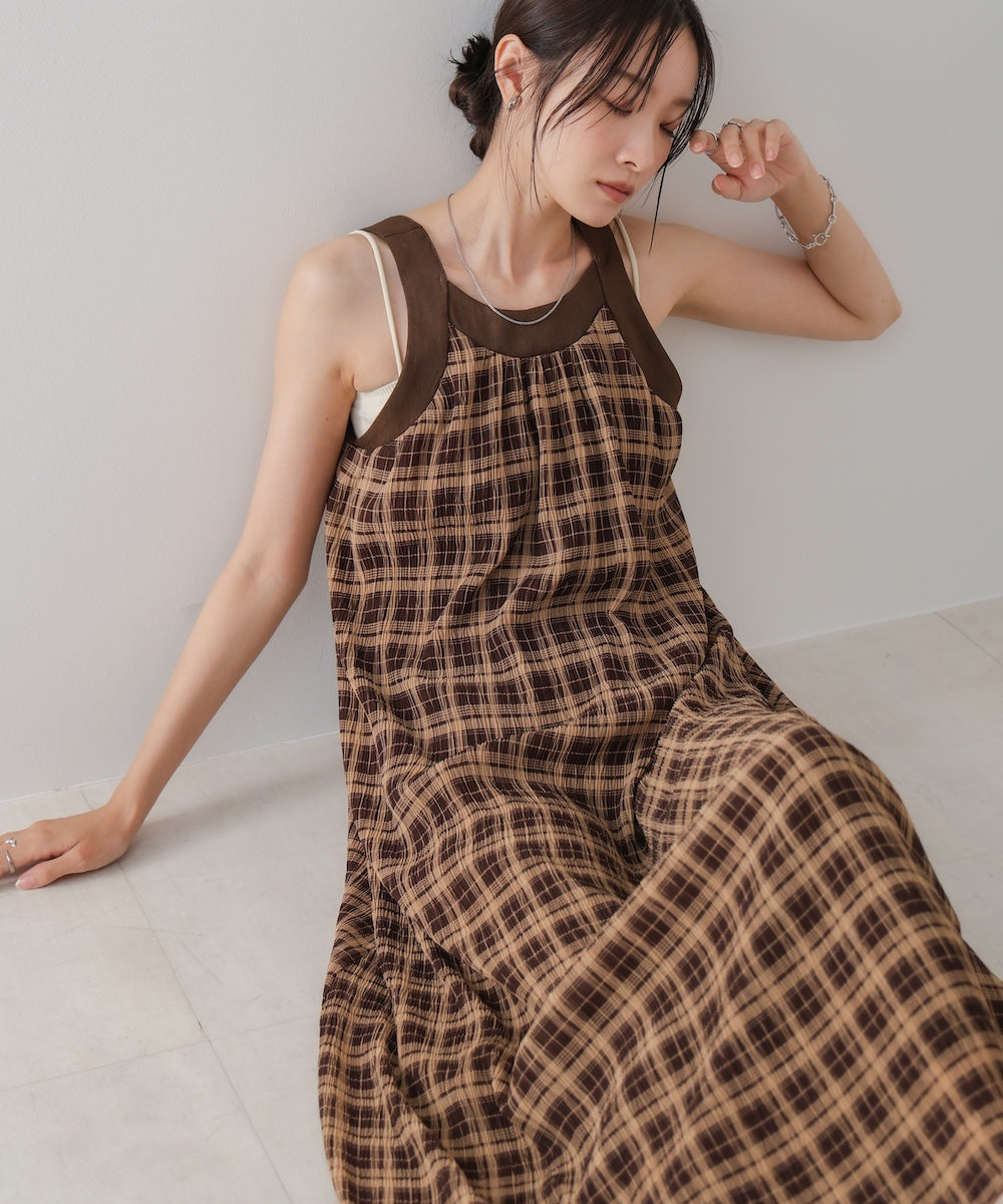チェックアメスリフレアワンピース