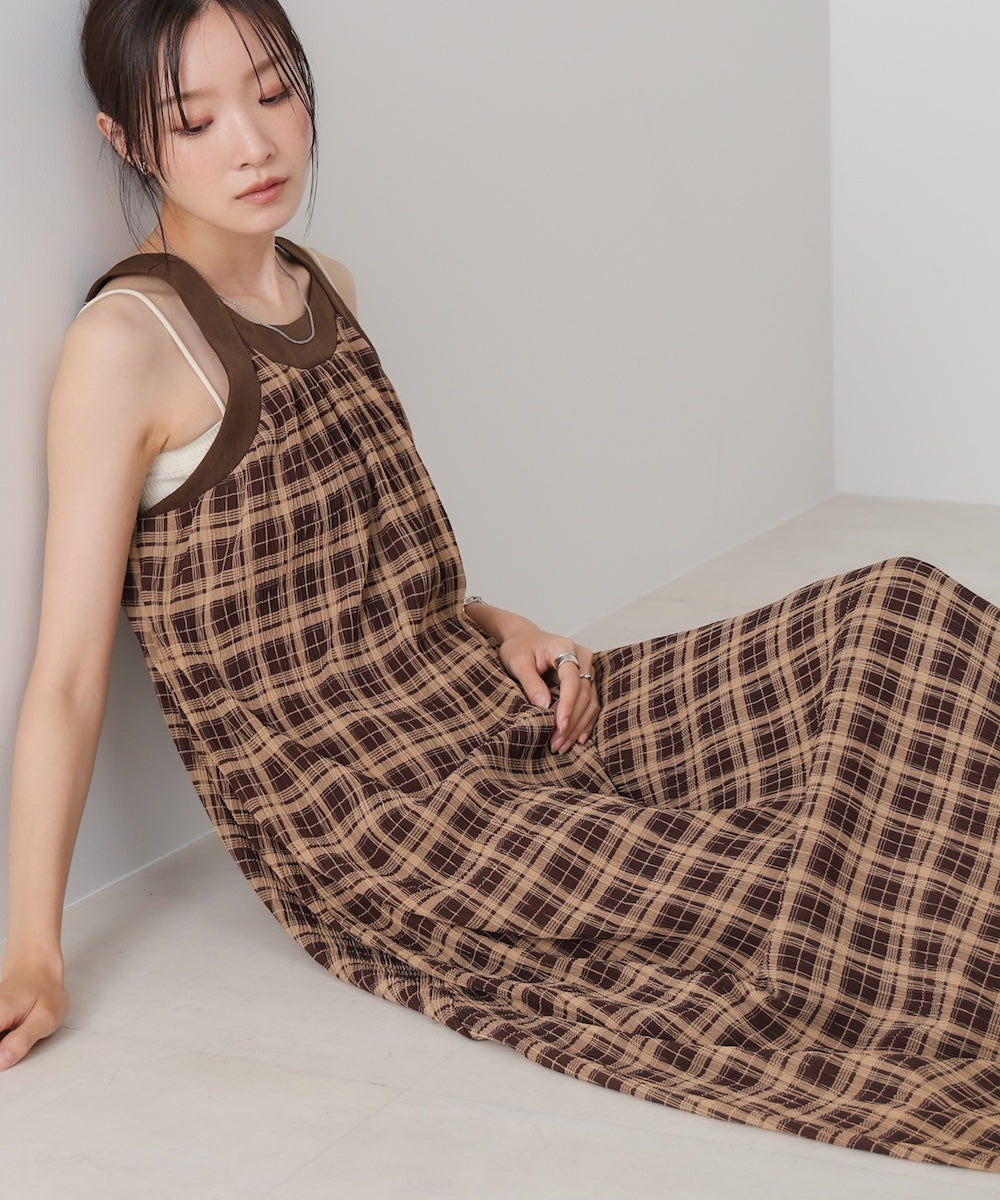 チェックアメスリフレアワンピース