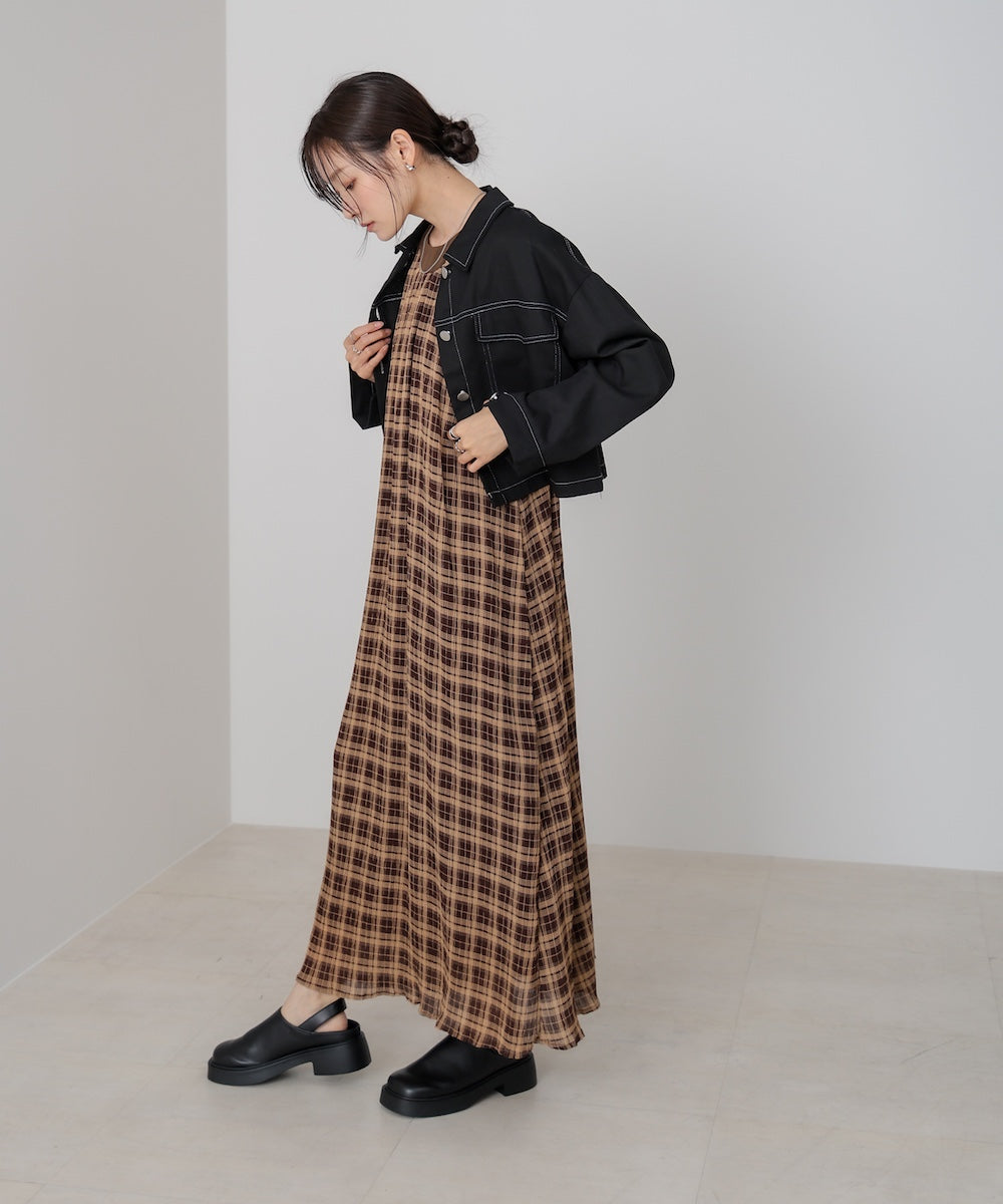 チェックアメスリフレアワンピース