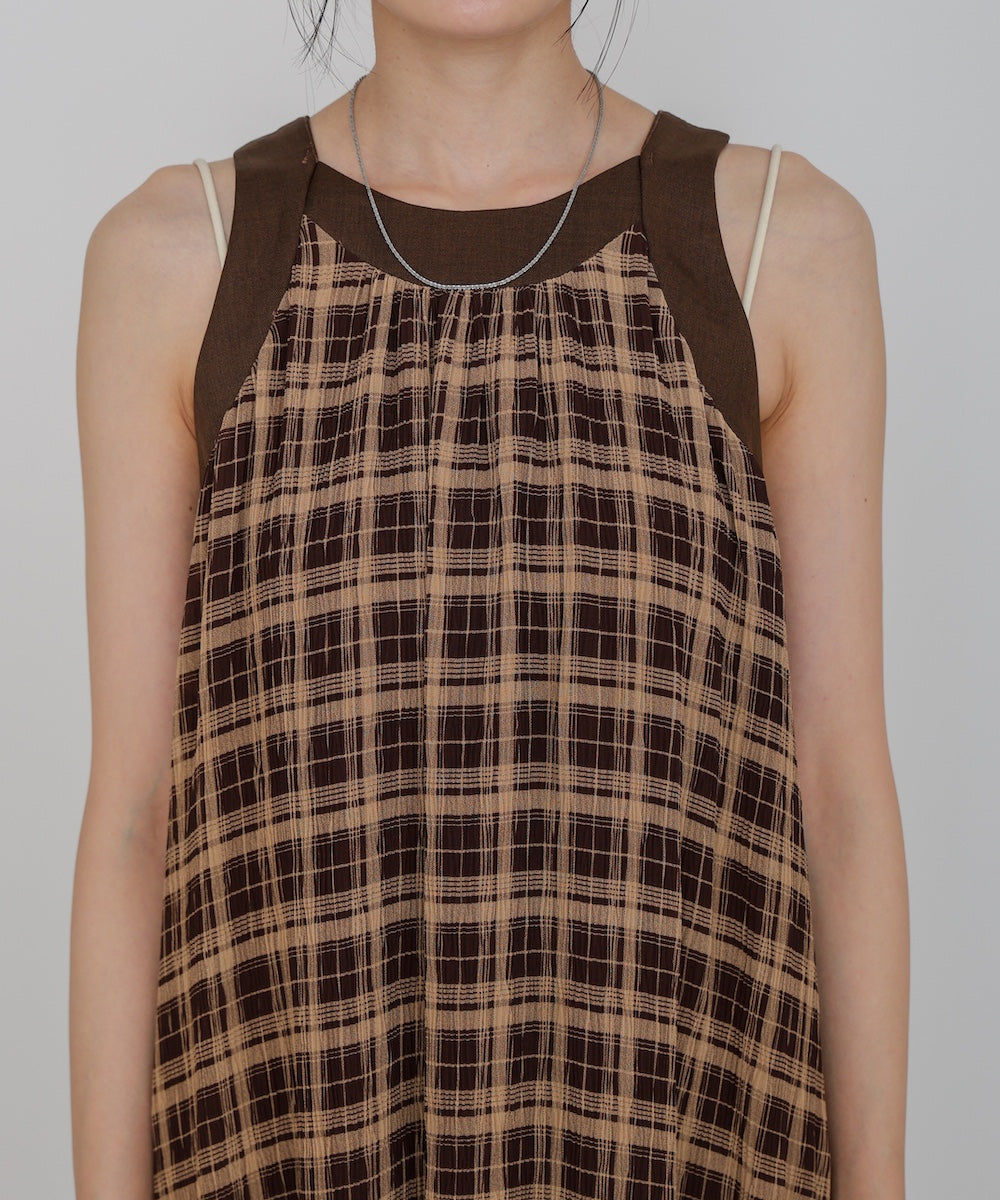 チェックアメスリフレアワンピース