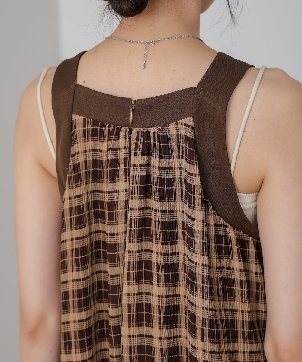 チェックアメスリフレアワンピース