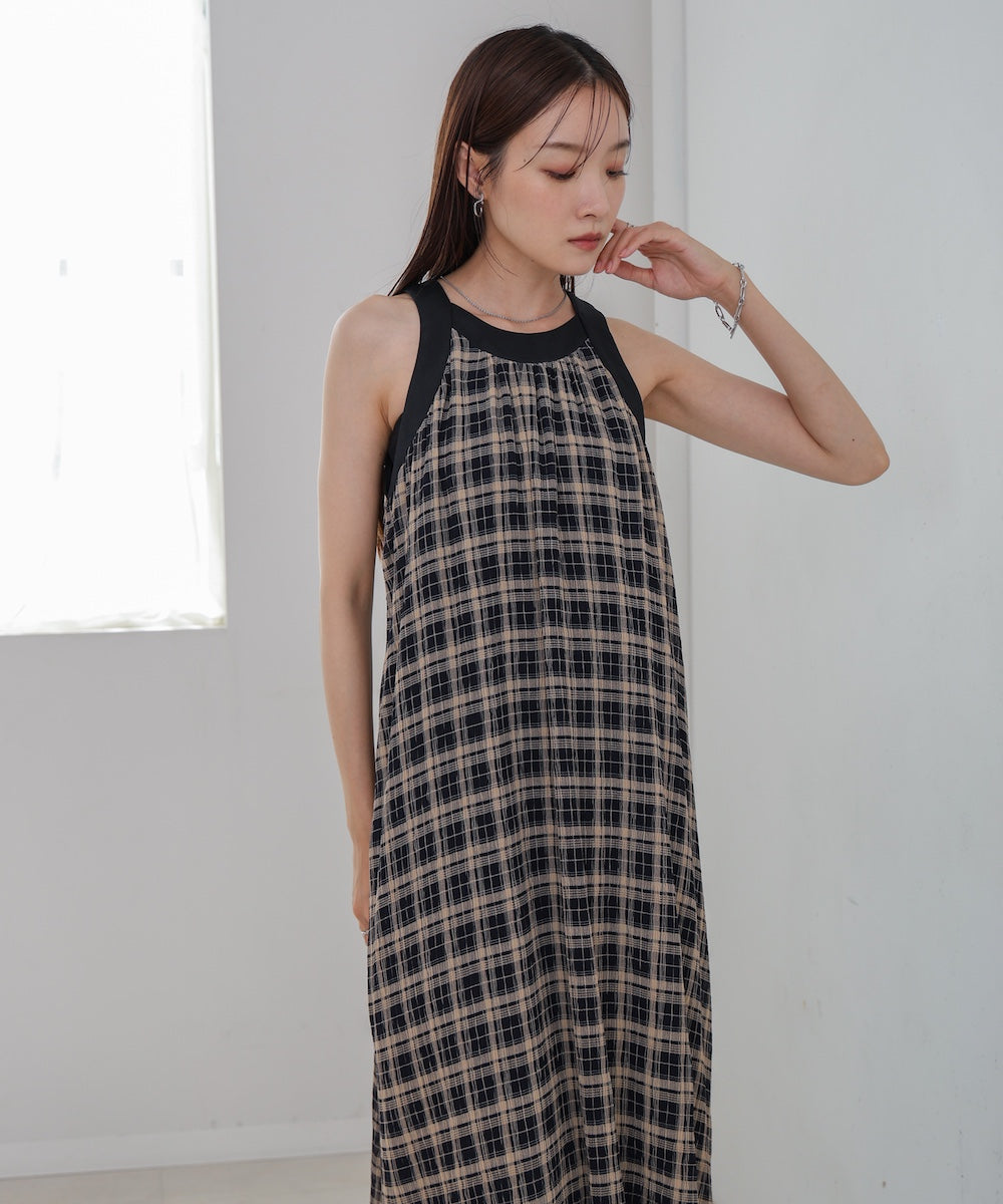 チェックアメスリフレアワンピース