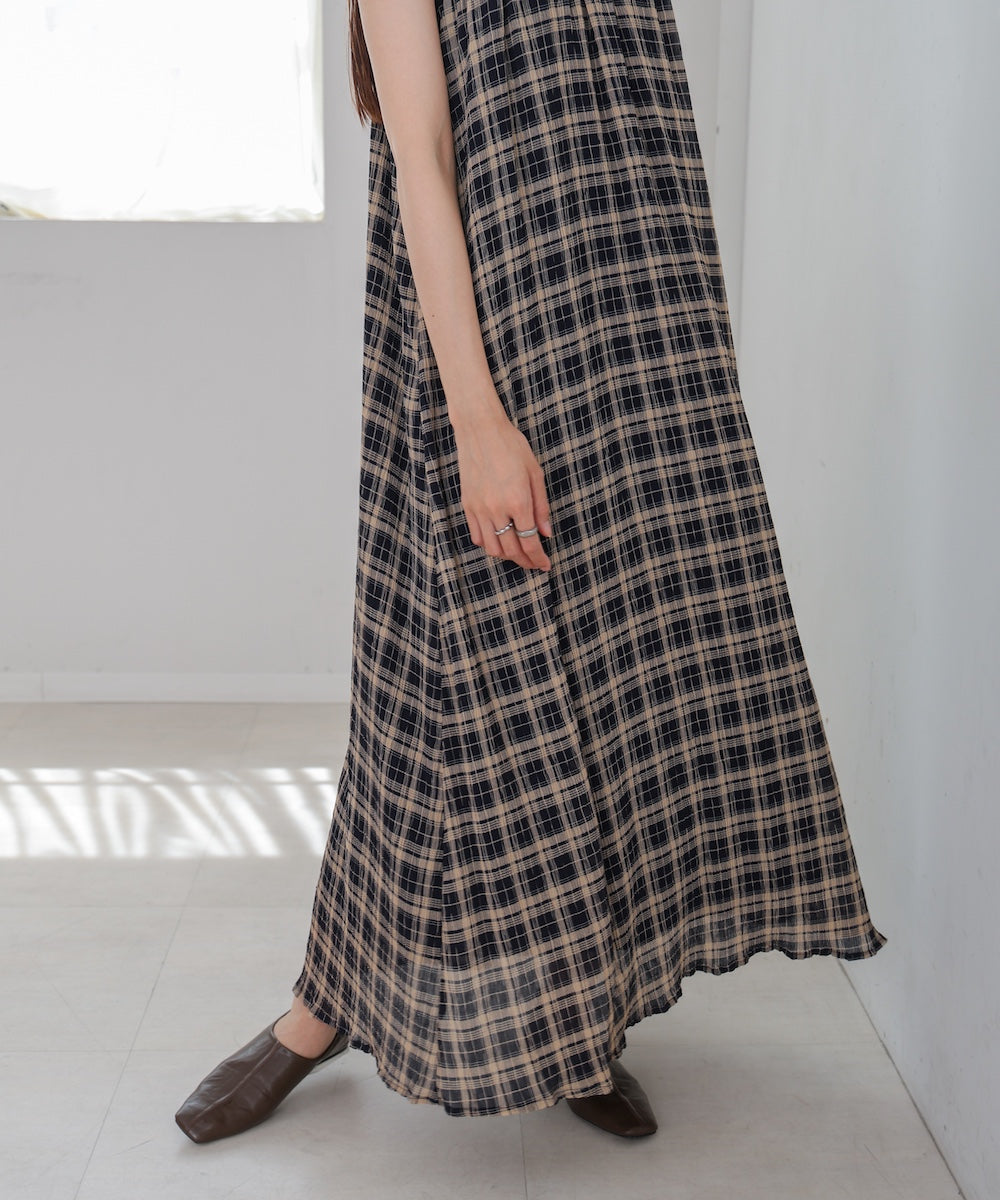 チェックアメスリフレアワンピース