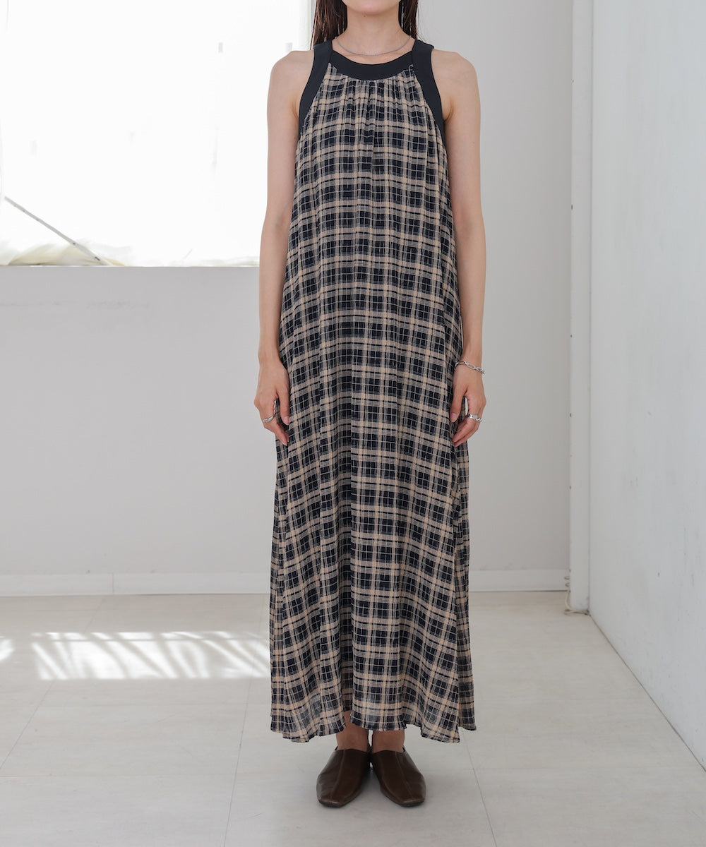 チェックアメスリフレアワンピース