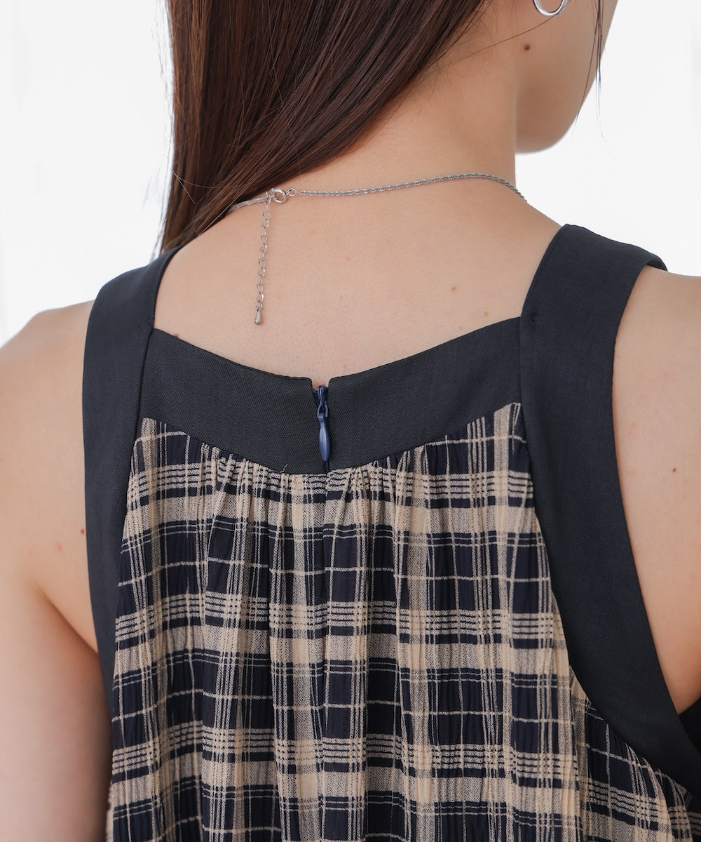 チェックアメスリフレアワンピース