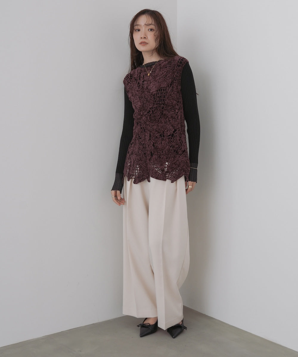 モールヤーンクロシェチュニックベスト