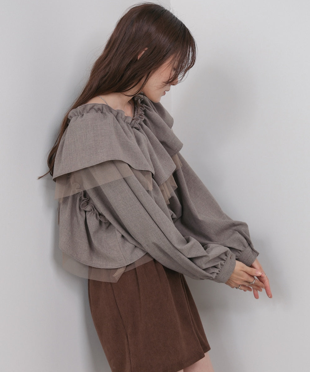 3WAYラッフルフリルブラウス