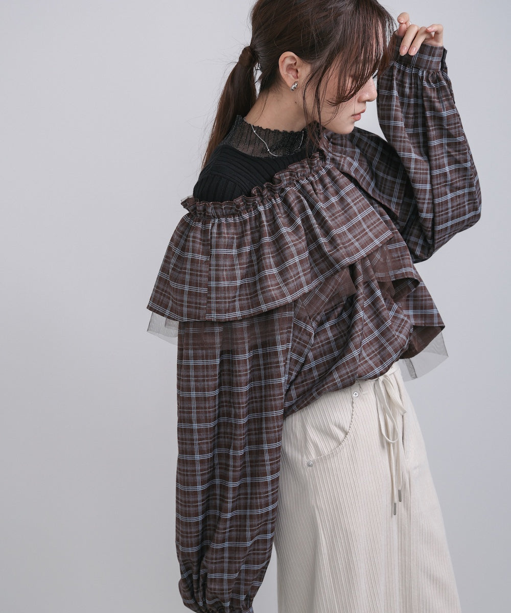 3WAYラッフルフリルブラウス