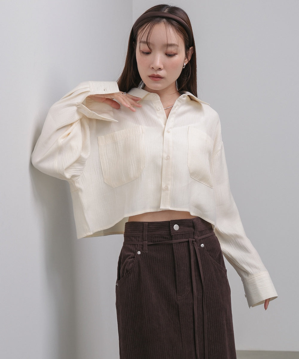 バックタックショートシャツ