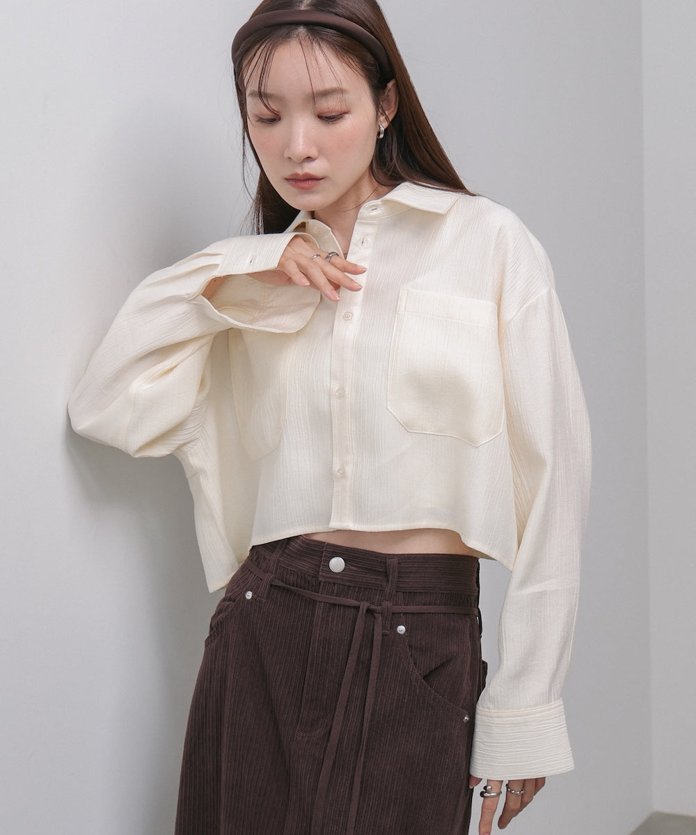 バックタックショートシャツ