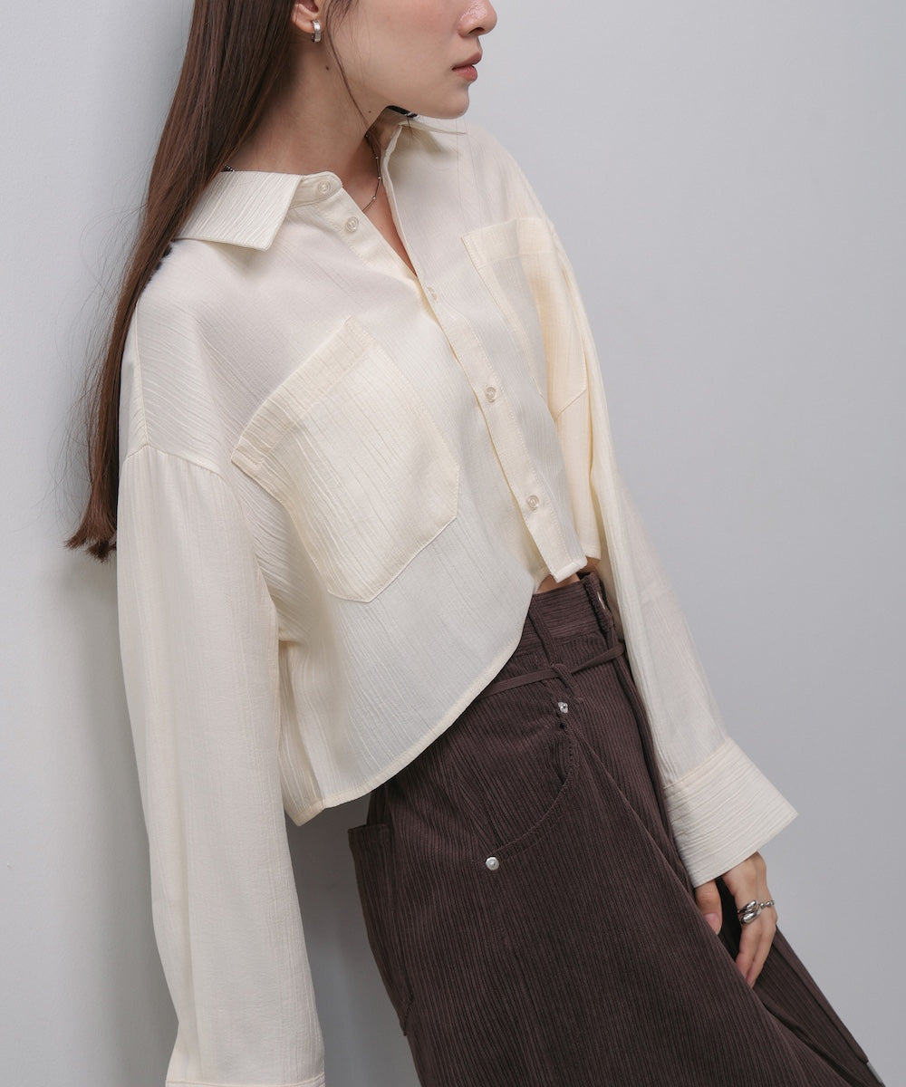 バックタックショートシャツ