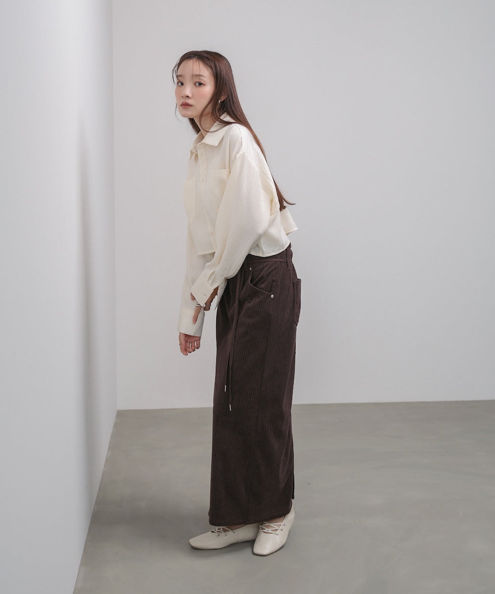 バックタックショートシャツ