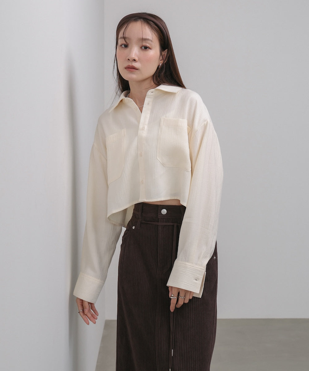 バックタックショートシャツ