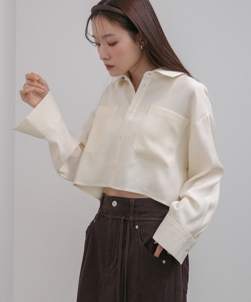 バックタックショートシャツ