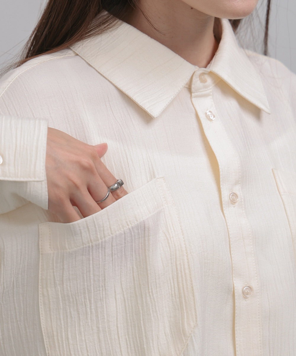 バックタックショートシャツ