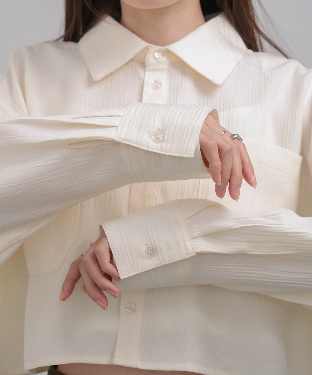 バックタックショートシャツ