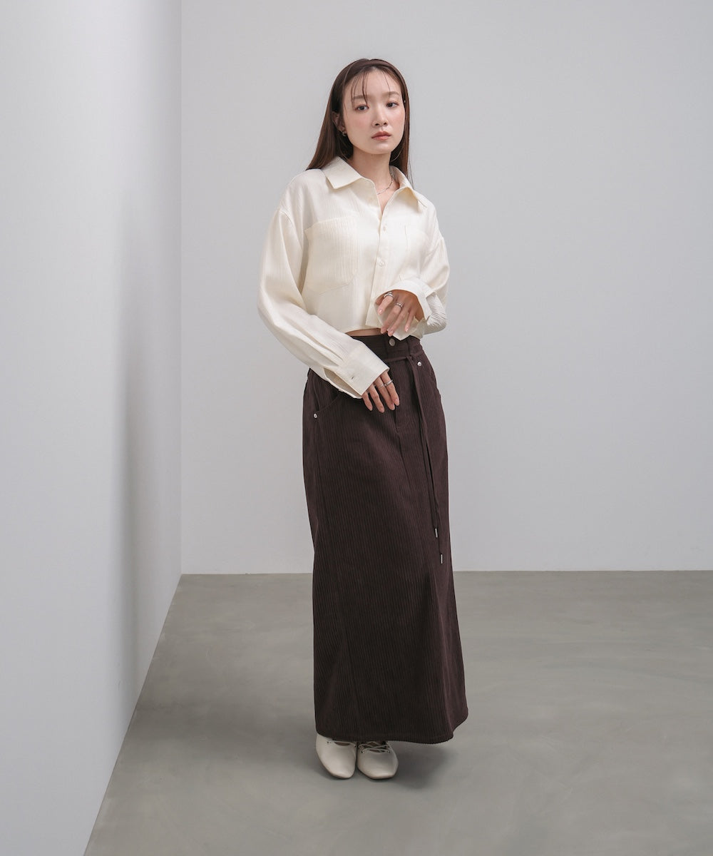 バックタックショートシャツ